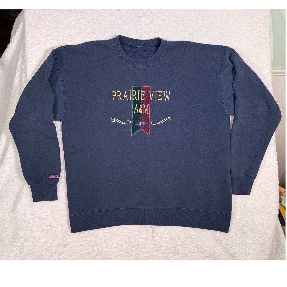 Vintage Jansport Prairie View A & M University Crewneck Sweatshirt Navy L XL
